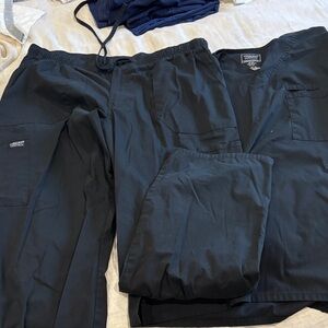 Cherokee Men's Black scrub set, Pants and top, xl
